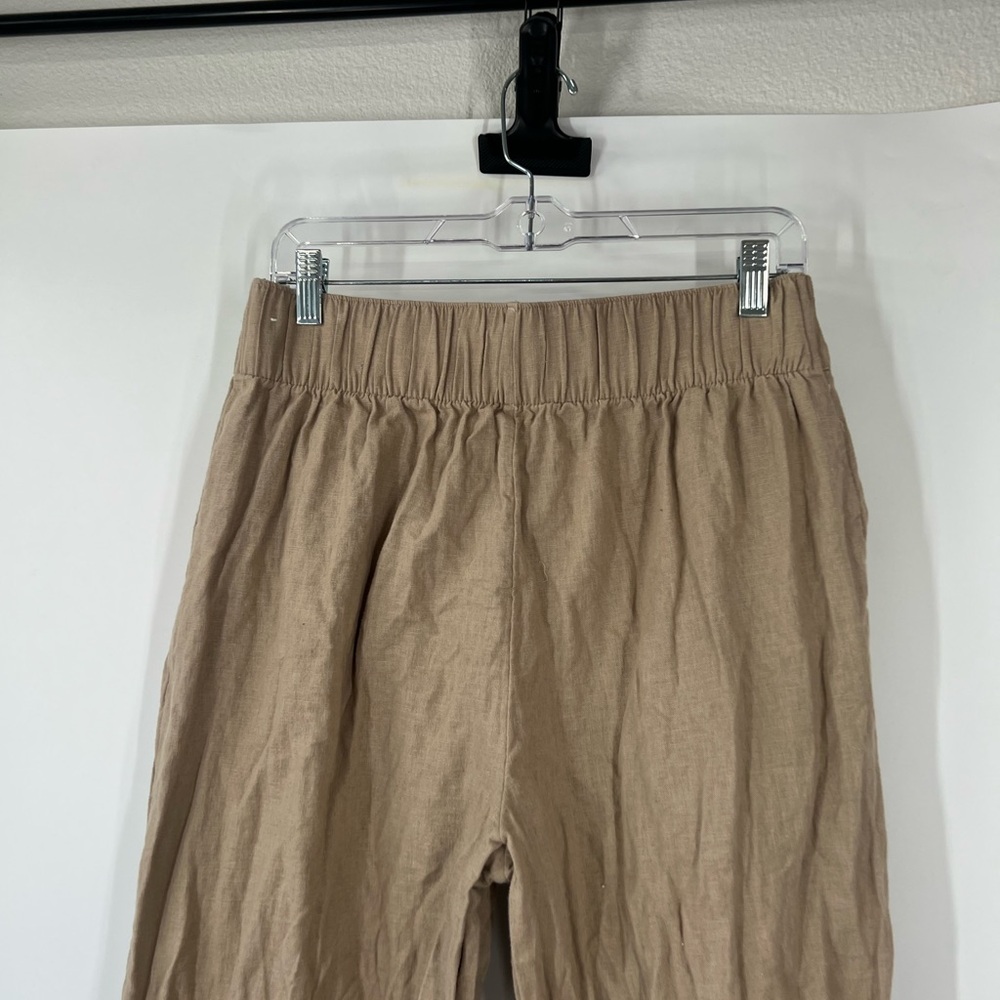 Abercrombie & Fitch Pleated Pull-On Wide Leg Pants Linen Blend LONG - Picture 6 of 7